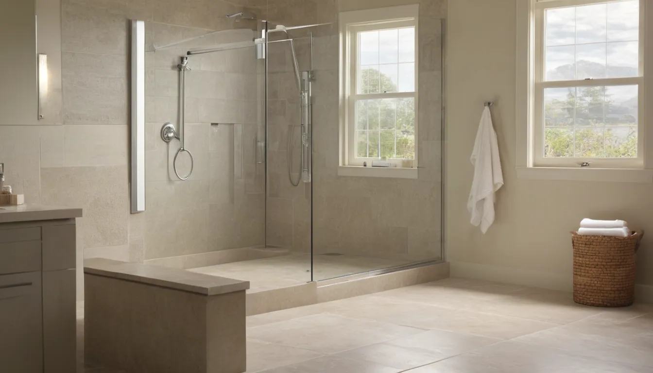 Smiling homeowner and a local provider reviewing a new low-entry shower in a bright bathroom in Campton Hills